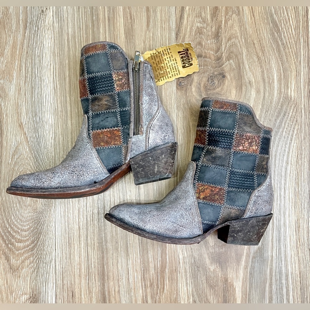 Corral Patchwork Leather Ankle Boot Style #C3167 Size 8 NEW - Picture 6 of 10